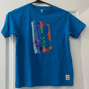 Psycho Bunny Boys Size M 10/12 Turquoise/Aqua Blue Short Sleeve T-shirt